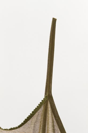 RIB KNIT MINI DRESS - Dark khaki by Zara - Image 4