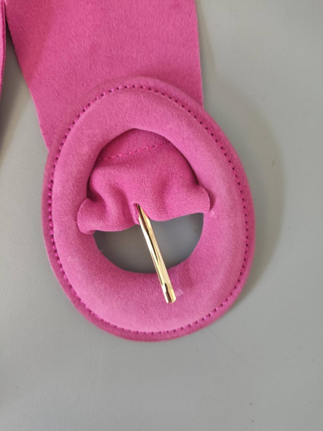 100% SUEDE LEATHER BELT WITH LINED BUCKLE - Image 2