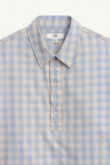 LIMITED EDITION CHECK POLO SHIRT - Beige by Zara - Image 8