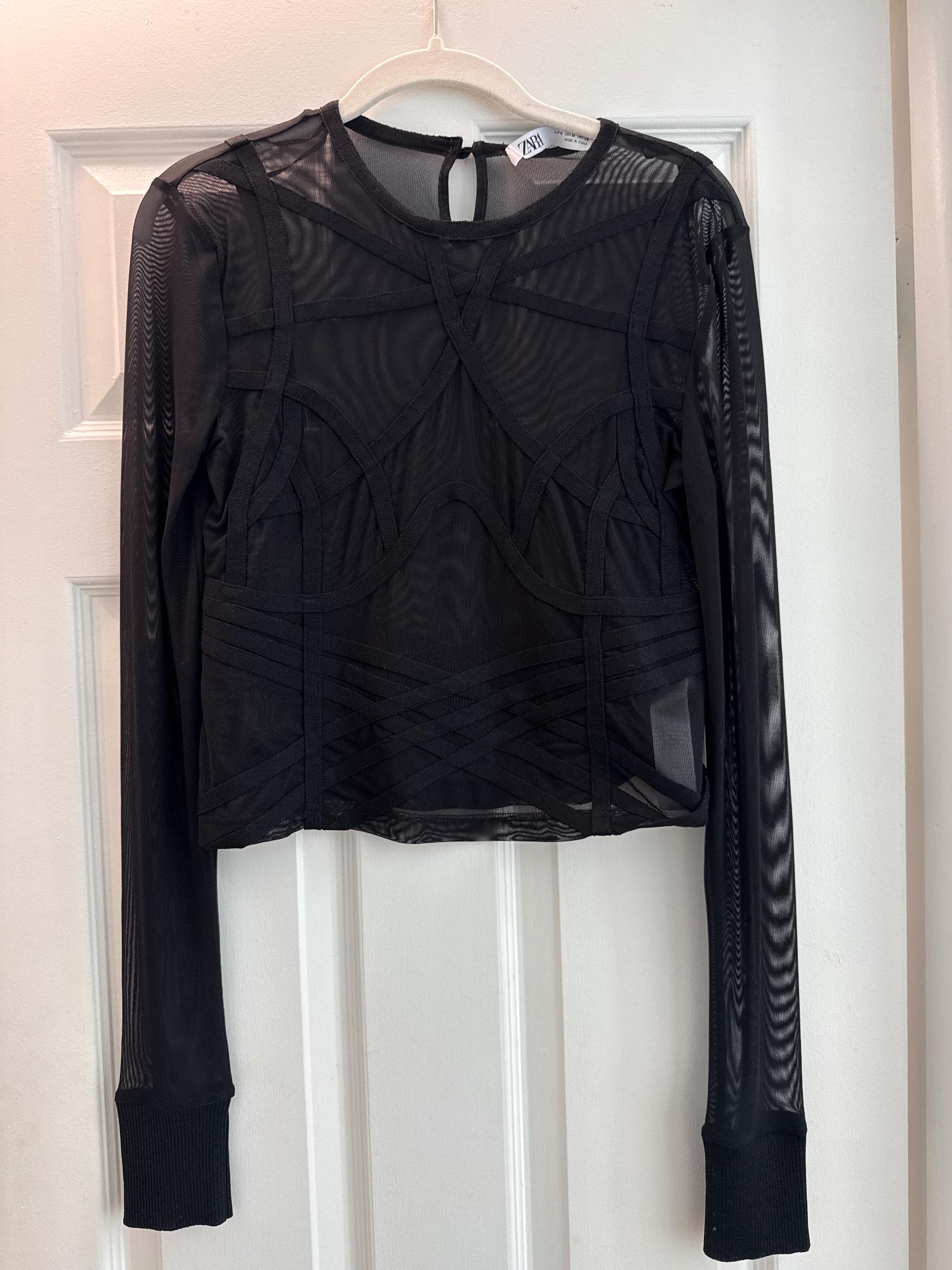 SEMI-SHEER KNIT TOP SECOND HAND | Zara Preowned