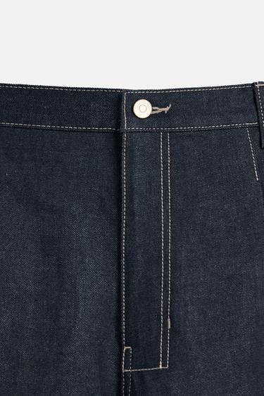 WIDE-FIT DENIM BERMUDA SHORTS - Indigo by Zara - Image 8