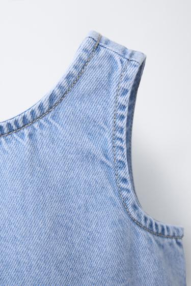 DENIM TOP WITH RUFFLES - Light blue by Zara - Image 2