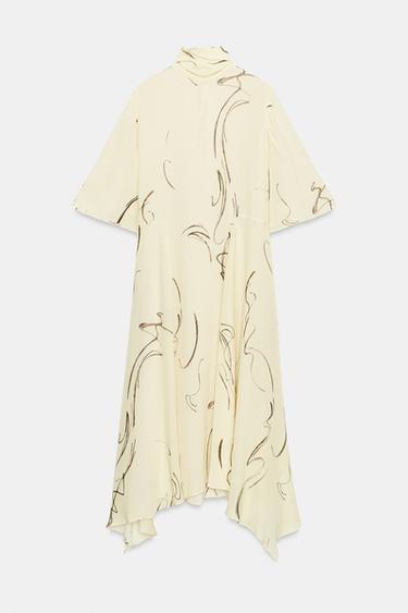 ROBE IMPRIMÉE À NŒUDS ZW COLLECTION - Jaune de Zara - Image 7