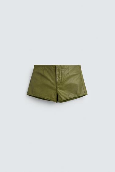 CALÇÕES DE PELE 100% HARRY LAMBERT FOR ZARA X DISNEY - Verde da Zara