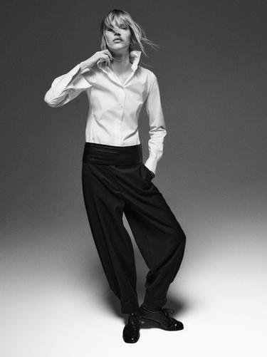 Zara Cotton blend stretch shirt - White