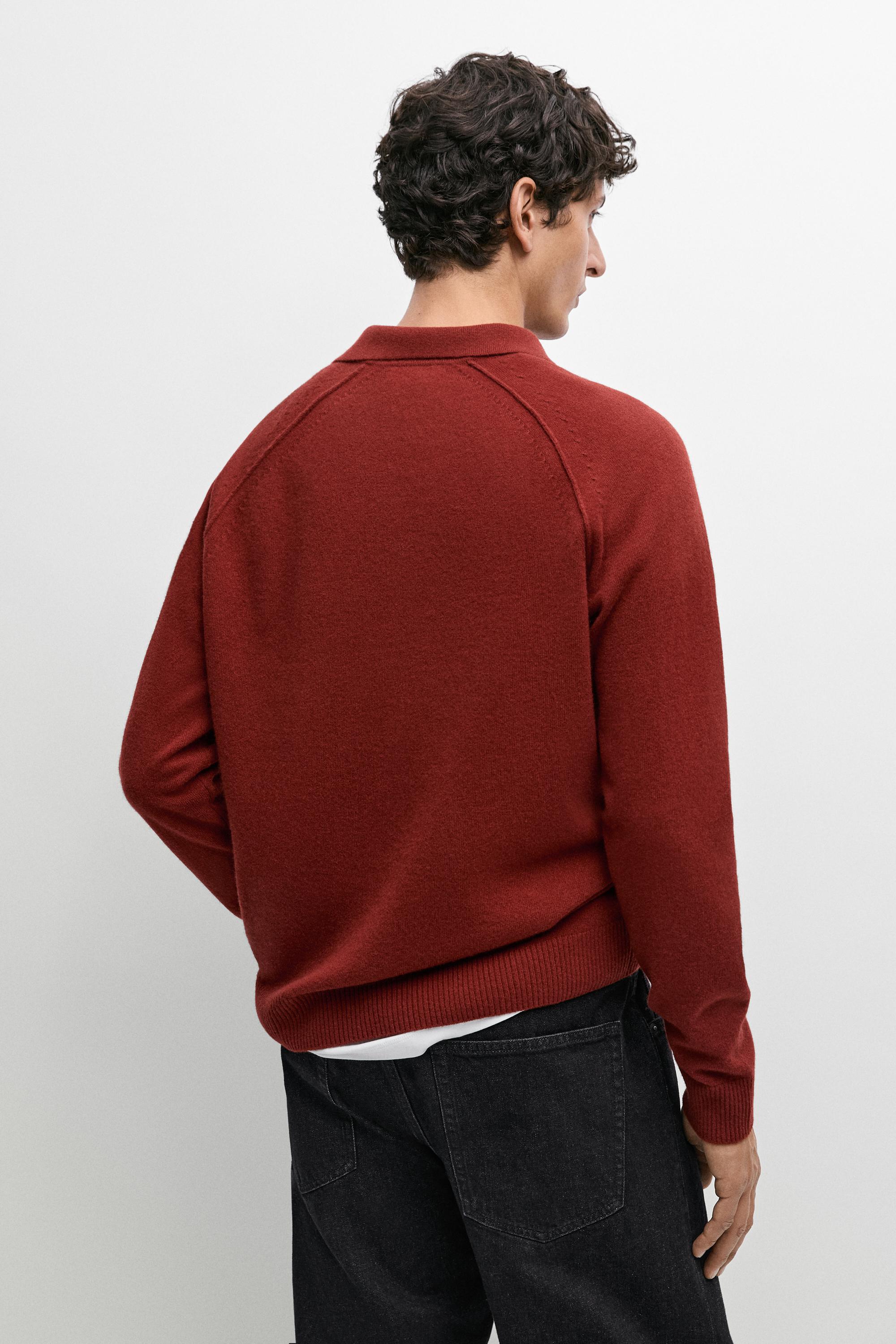 100% wool knit polo sweater