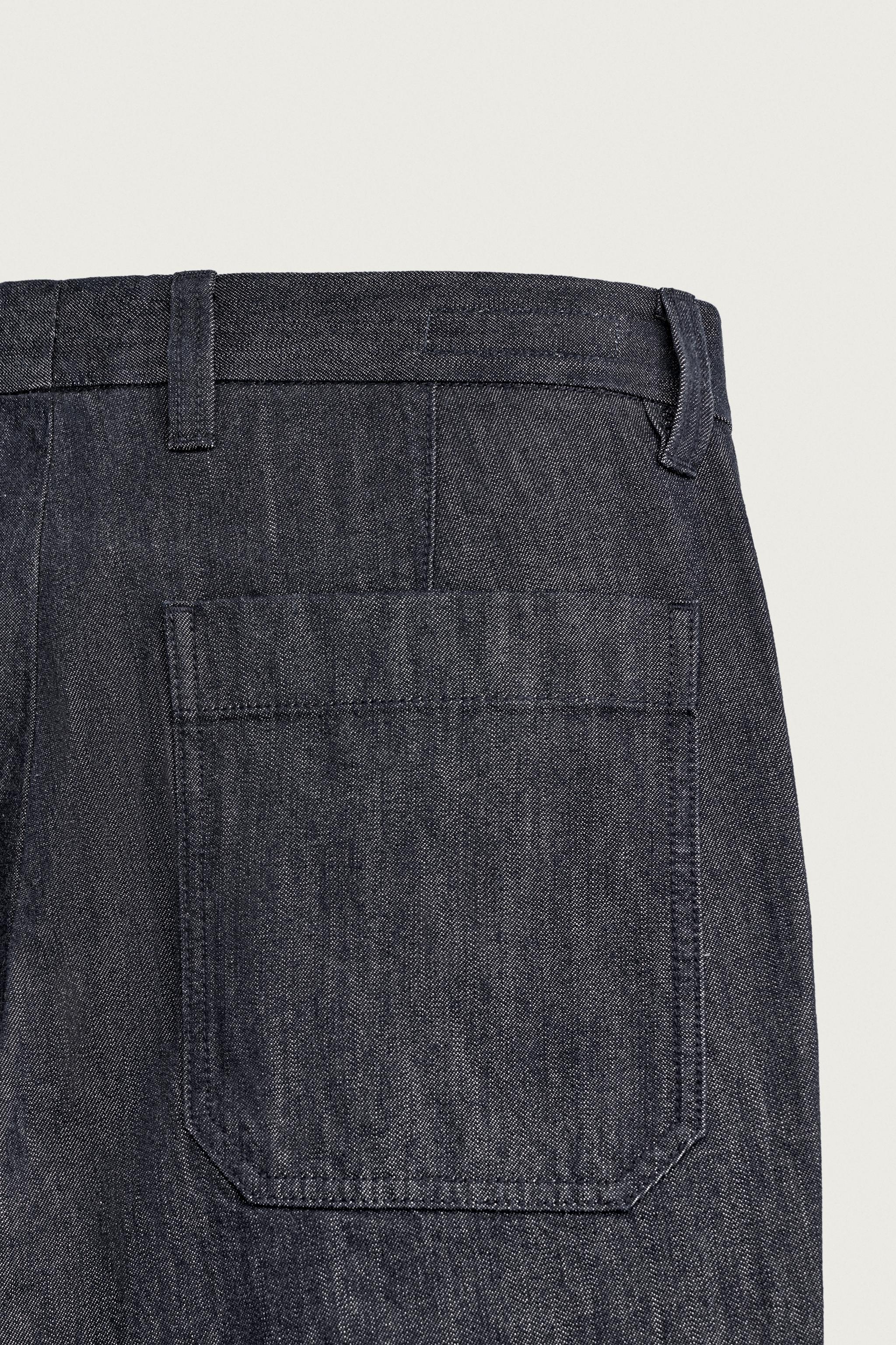 PLEATED DENIM CHINO PANTS