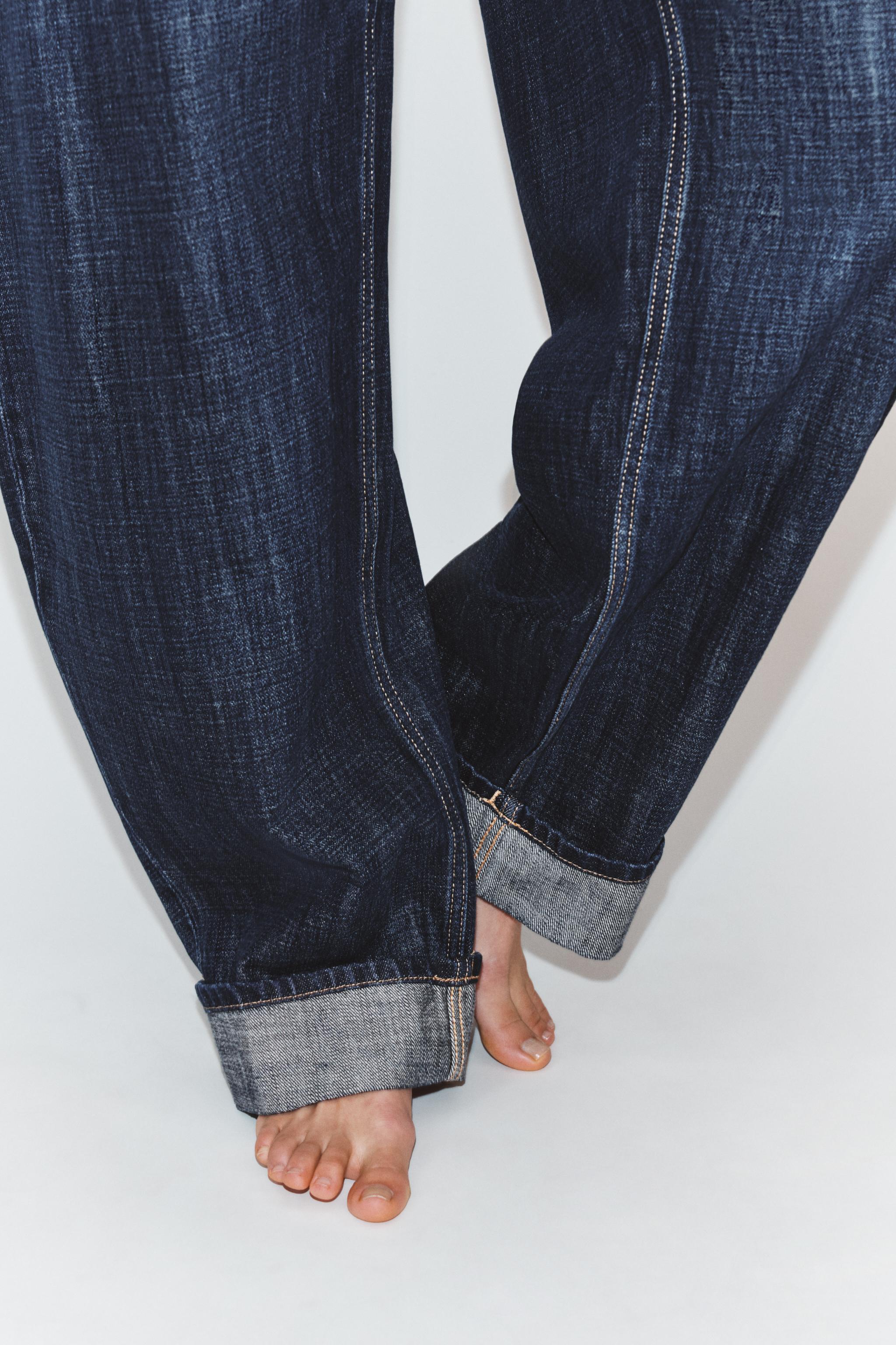 TRF MID-RISE BARREL FOLDED JEANS