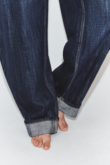 TRF BARREL FOLDED MID-RISE JEANS - Dark indigo by Zara - Image 2