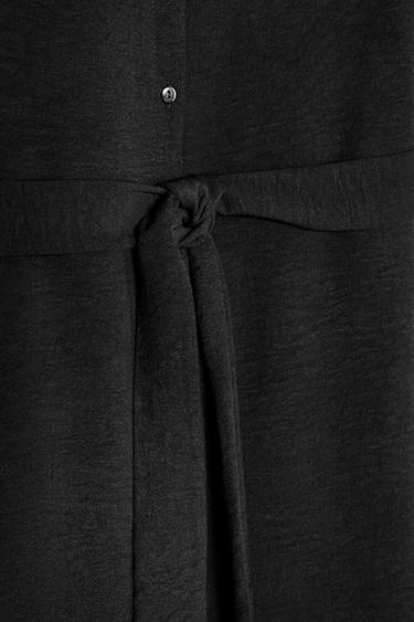 FLOWING DRESS WITH BELT - Black by Zara - Image 6