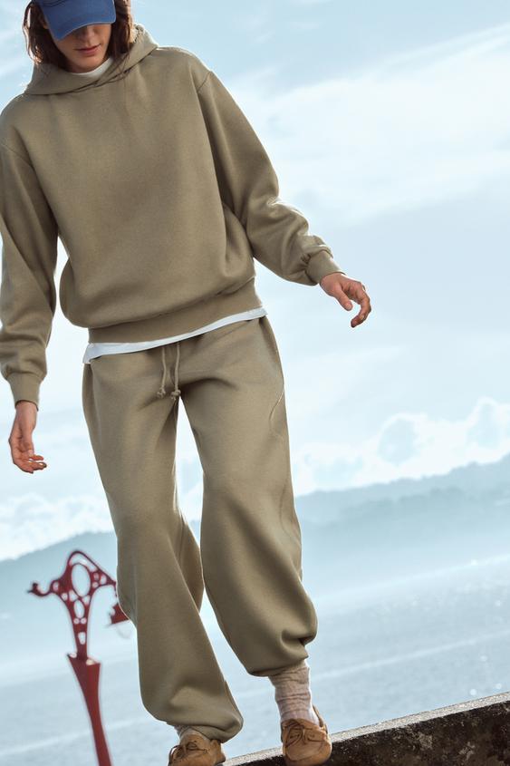 PLUSH SWEATSHIRT AND STRAIGHT LEG PANTS MATCHING SET ZARA United States