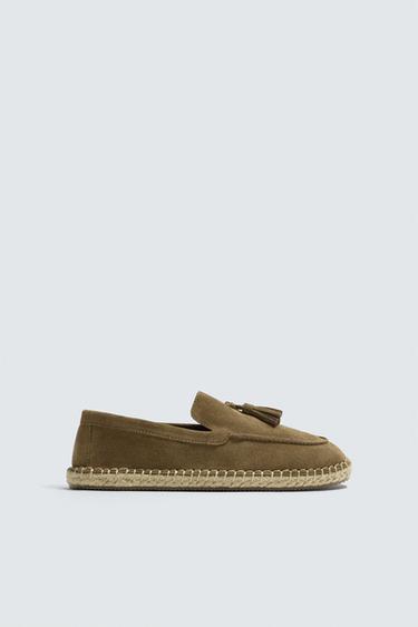 MOCASÍN PIEL CASUAL BORLAS - Beige de Zara