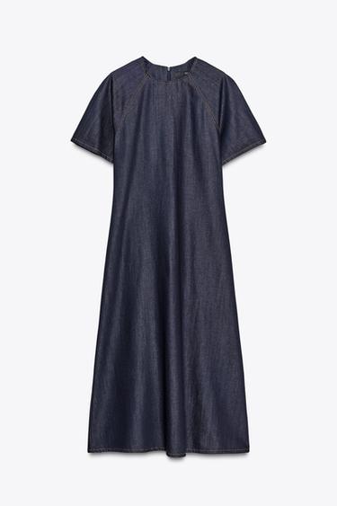 ZW COLLECTION LONG DENIM DRESS - Blue by Zara - Image 3