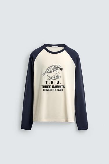 COLOUR BLOCK RABBIT T-SHIRT - Oyster-white by Zara