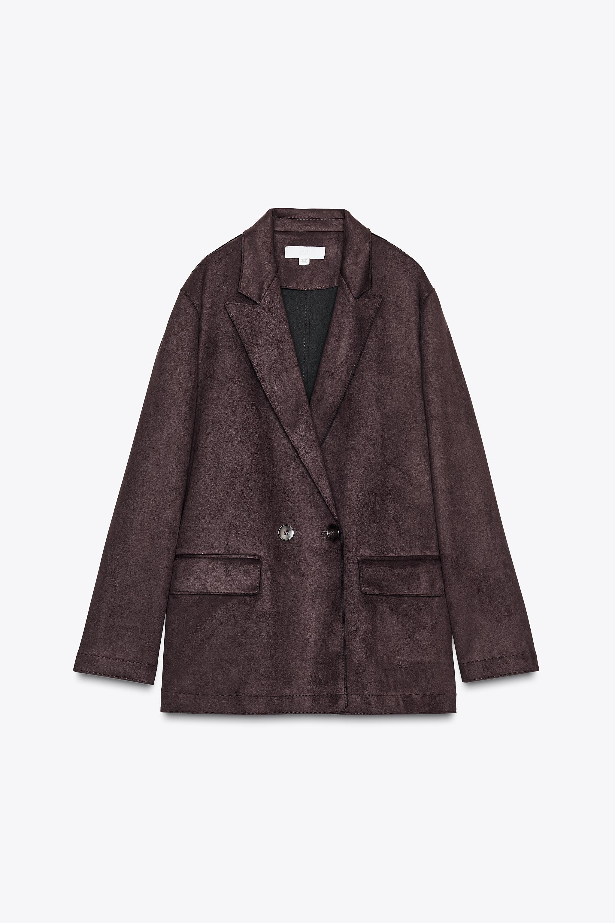 ザラ　スエードブレザー　ブラウン 🖤【ZARA】'24 新作▶︎ @bonita_spain_ ○#スエード レザー