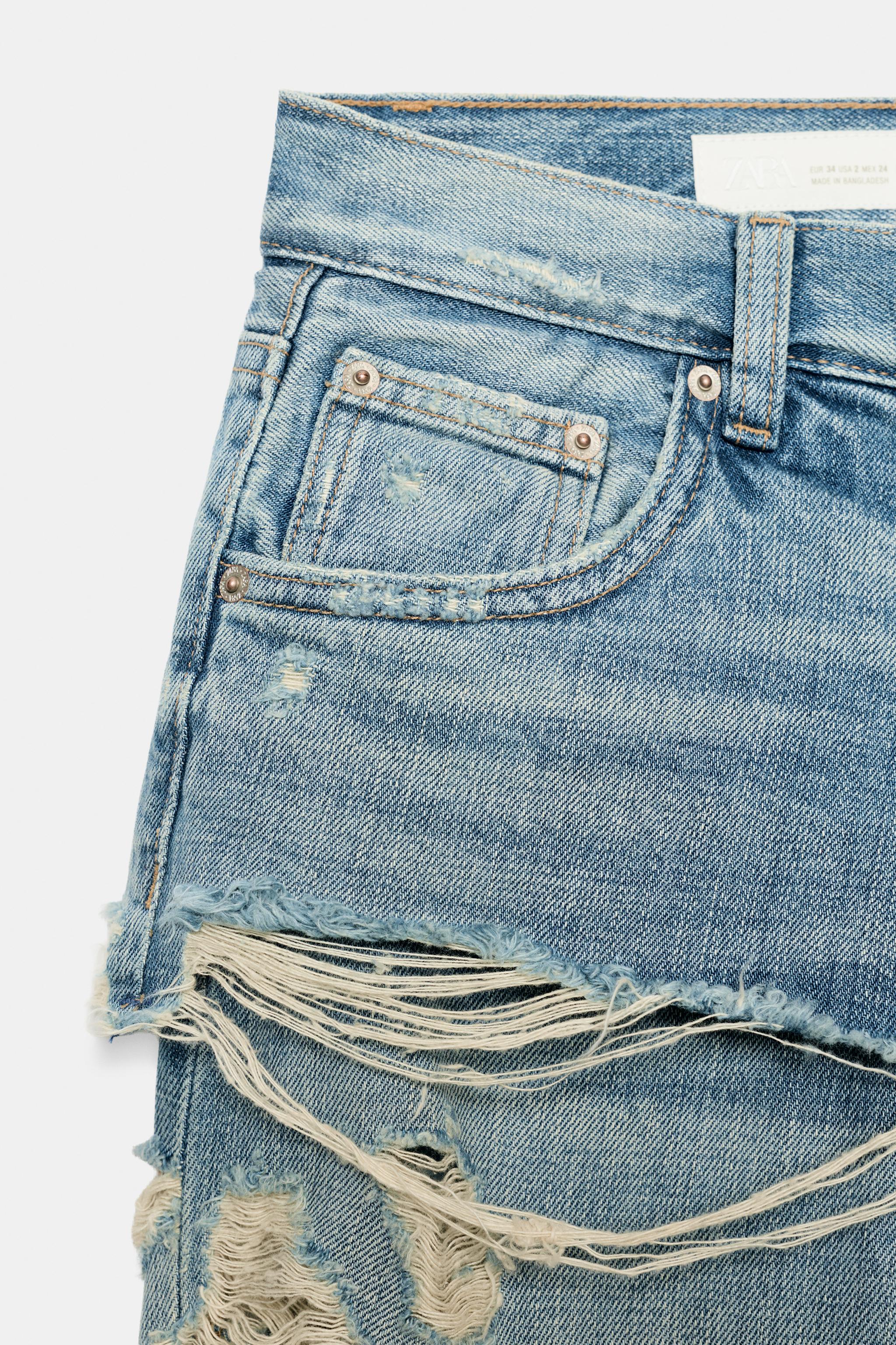 TRF LOW-RISE STRAIGHT JEANS WITH DOUBLE-LAYER EFFECT