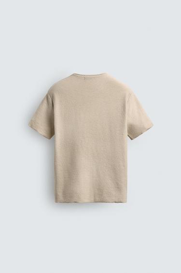 WASHED PRINT KNIT T-SHIRT - Ecru by Zara - Image 7