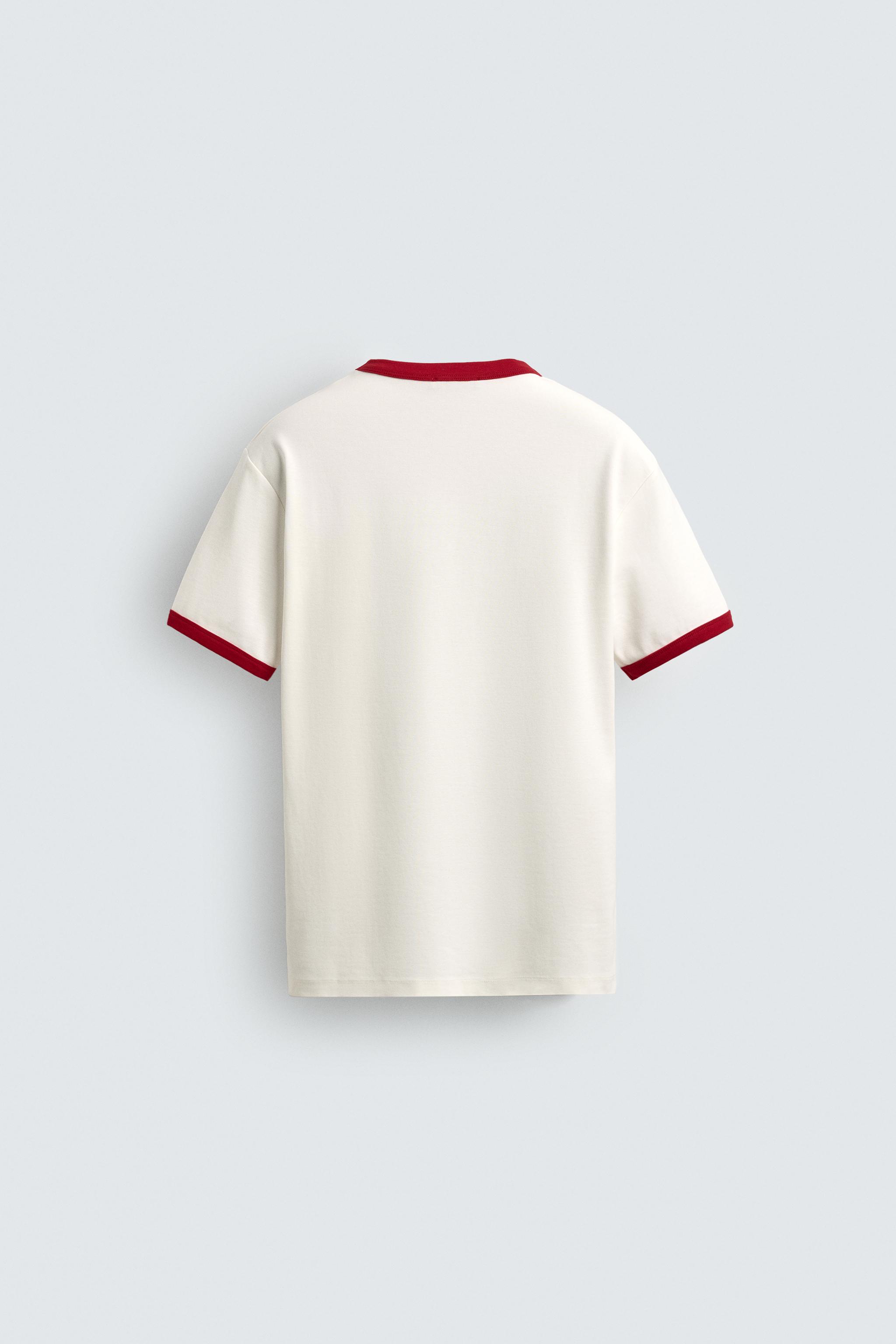 CONTRAST RIB NUMBER T-SHIRT