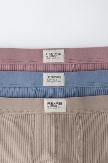 6-14 ANS/ LOT TROIS BOXERS CÔTELÉS ÉTIQUETTE - Multicolore de Zara - Image 1
