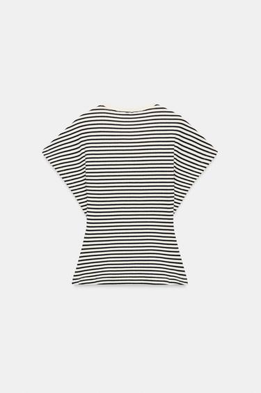 T-SHIRT AJUSTÉ À RAYURES - Rayures de Zara - Image 7