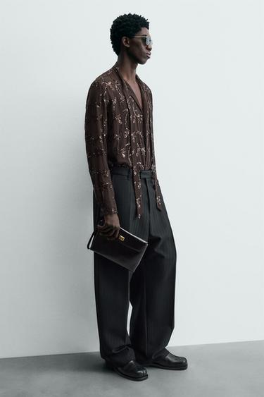 SAC ENVELOPPE EN CUIR - Marron de Zara - Image 1