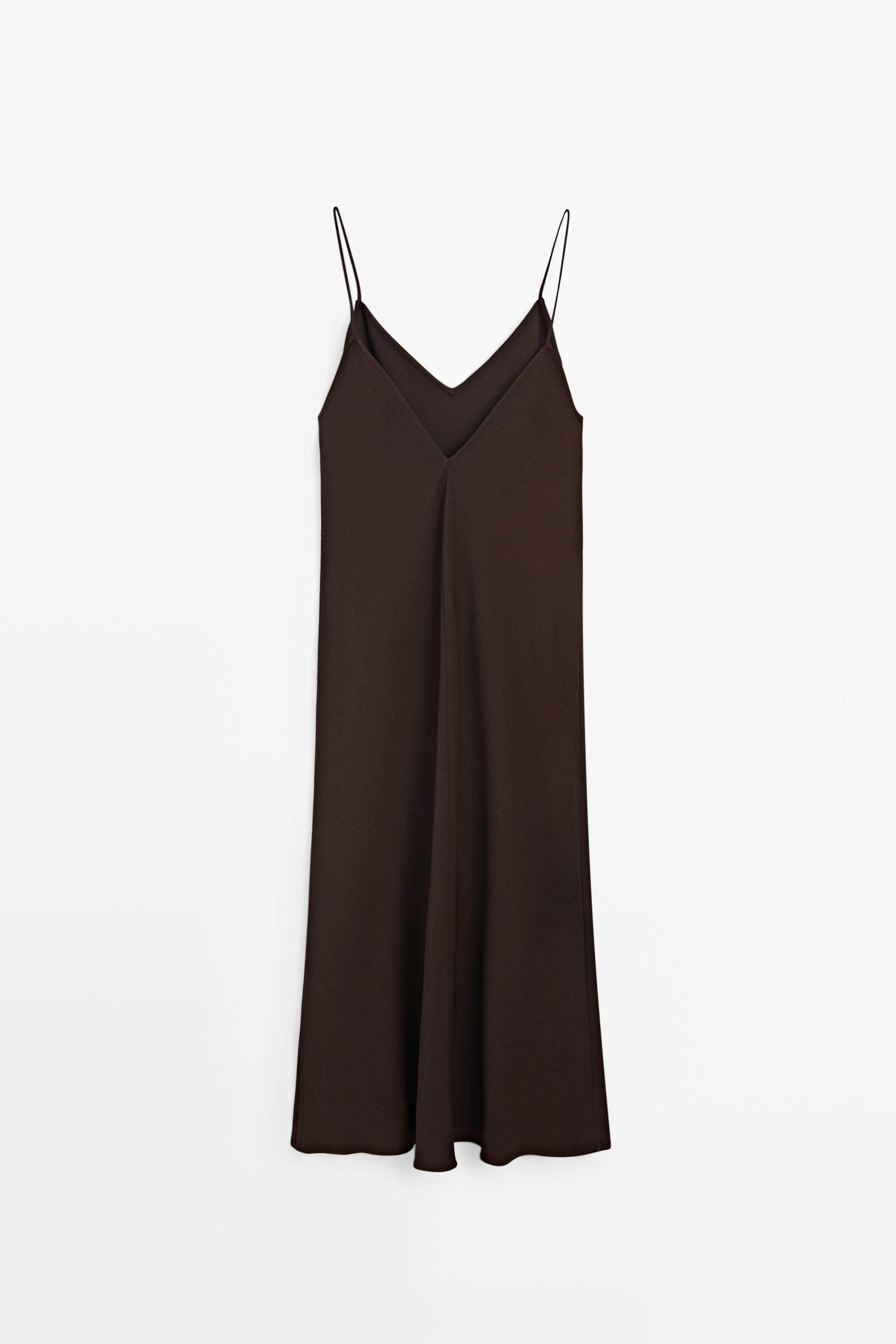 Robe midi fluide à bretelles