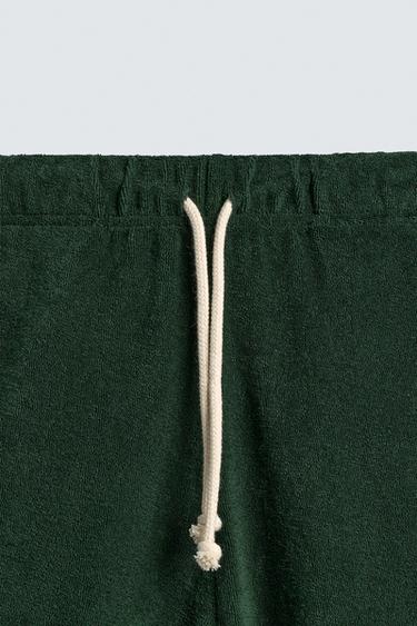 TOWELLING SHORTS - Bottle green by Zara - Image 8