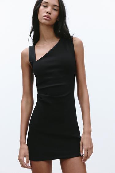 DRAPED SHORT DRESS - Black by Zara