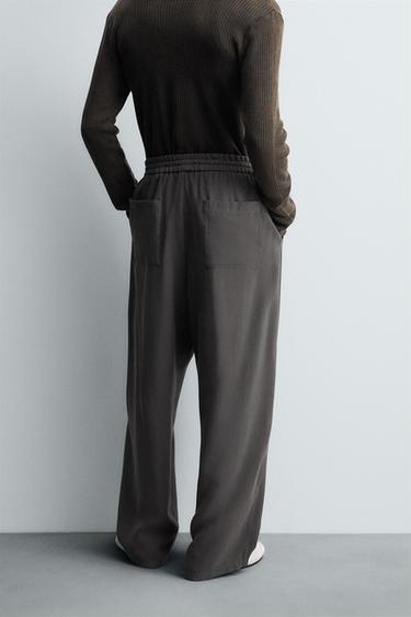 FLOWING TROUSERS WITH STITCHING - Dark grey de Zara - Image 2