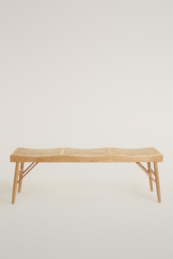SITZBANK AUS HOLZ UND RATTAN - Hellbeige von Zara - Bild 0