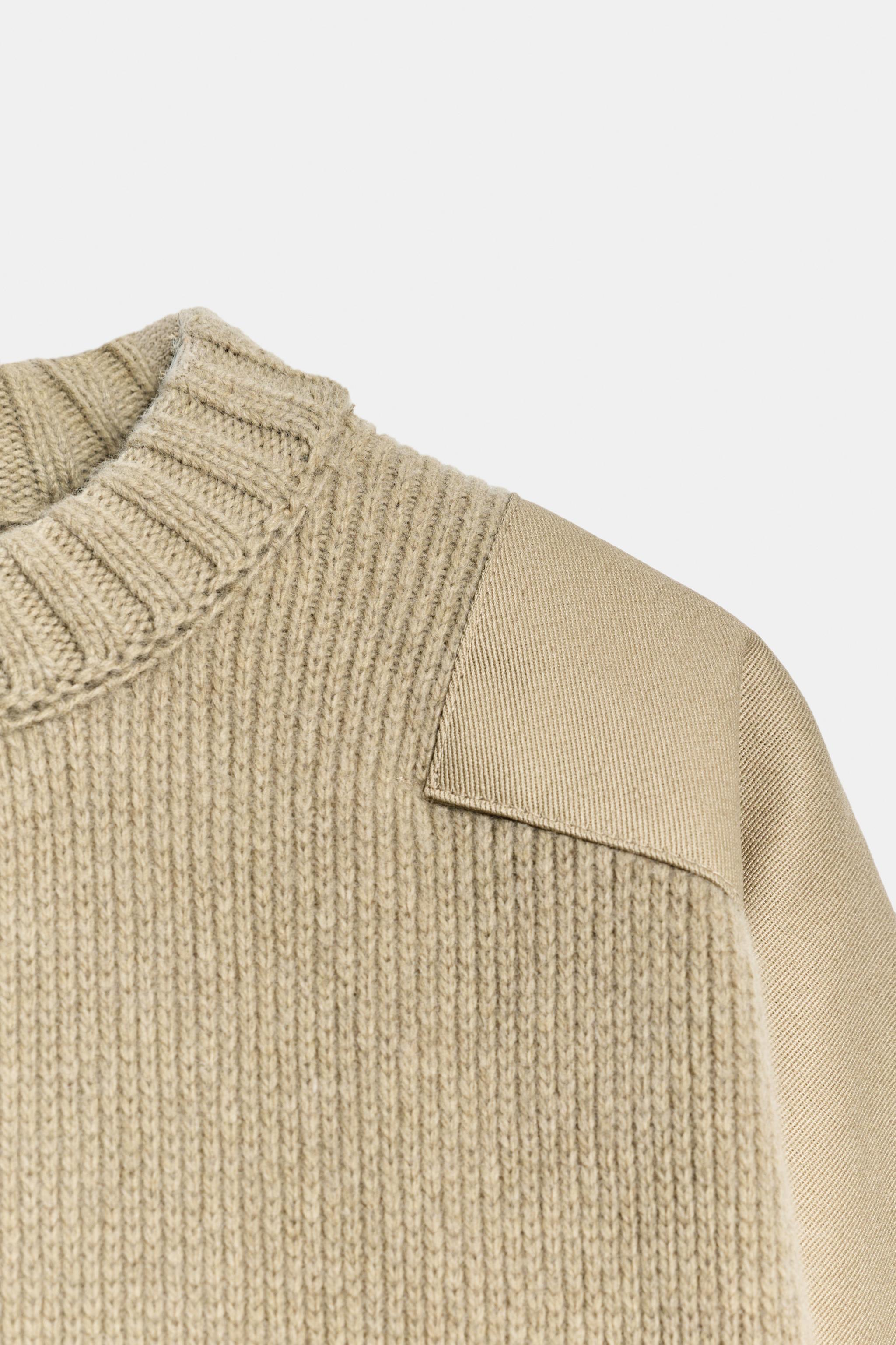 WOOL SWEATER WITH CONTRAST SHOULDERS