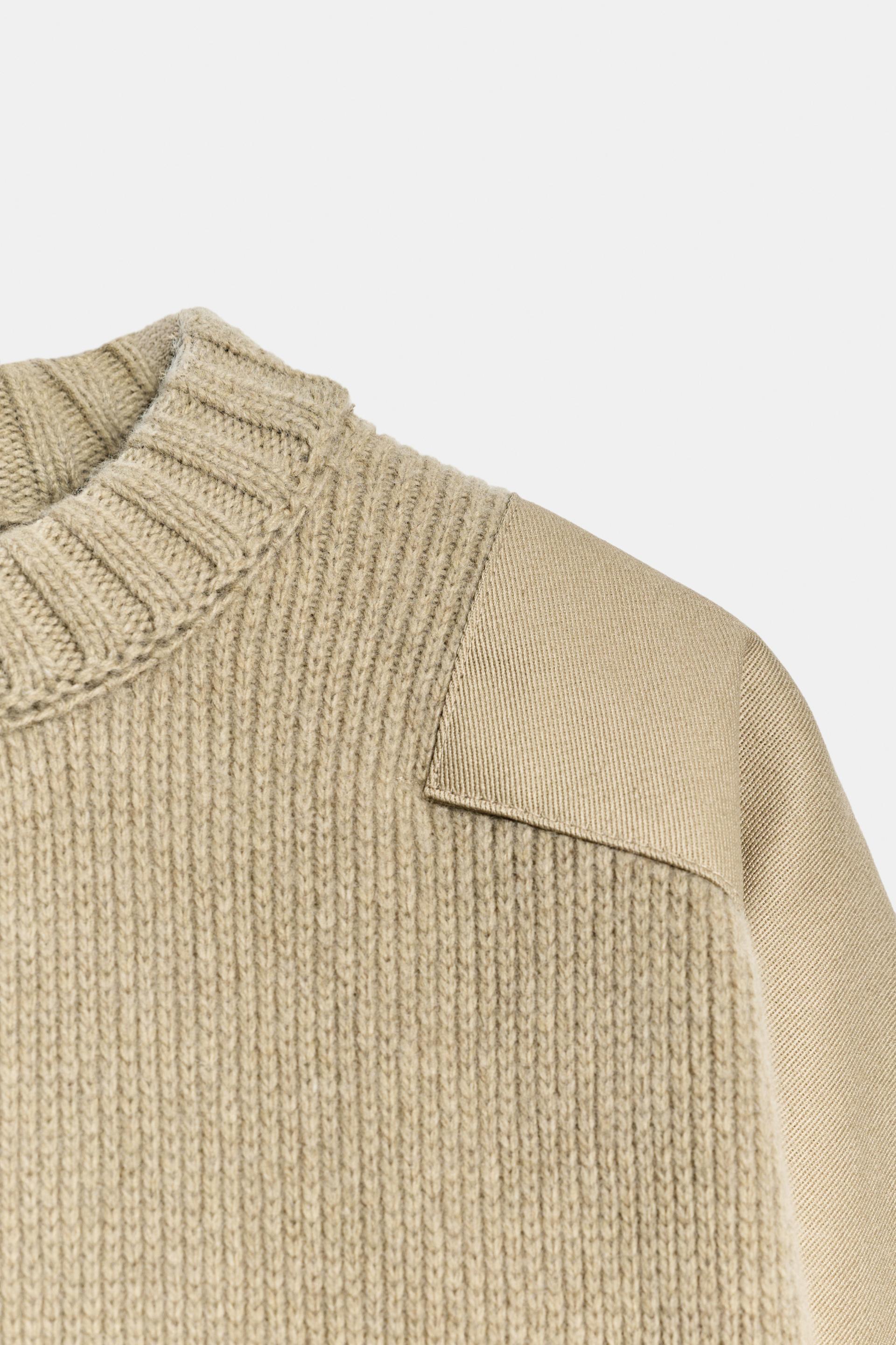 WOOL SWEATER WITH CONTRAST SHOULDERS thumbnail 8