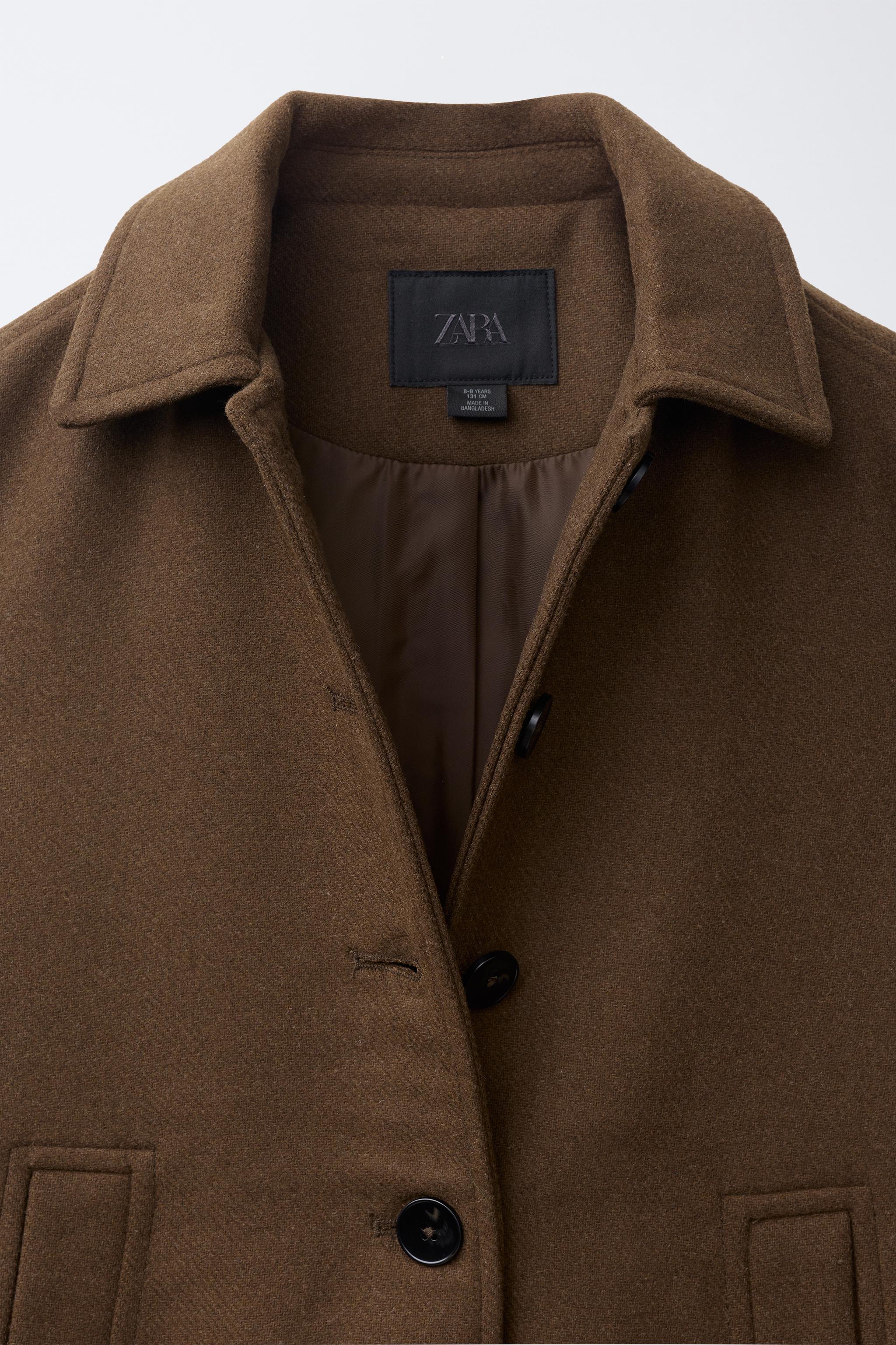 LONG WOOL-BLEND BUTTON-FRONT COAT
