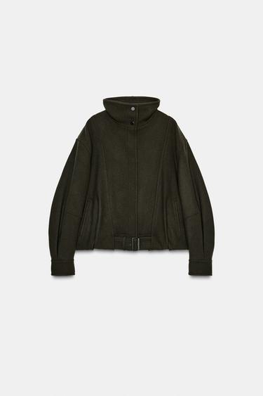 MINIMALISTISCHE BOMBERJACKE MIT WOLLE ZW COLLECTION - Khaki von Zara