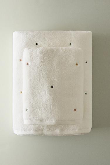 KIDS' STAR BATH TOWEL — Oyster-white 1