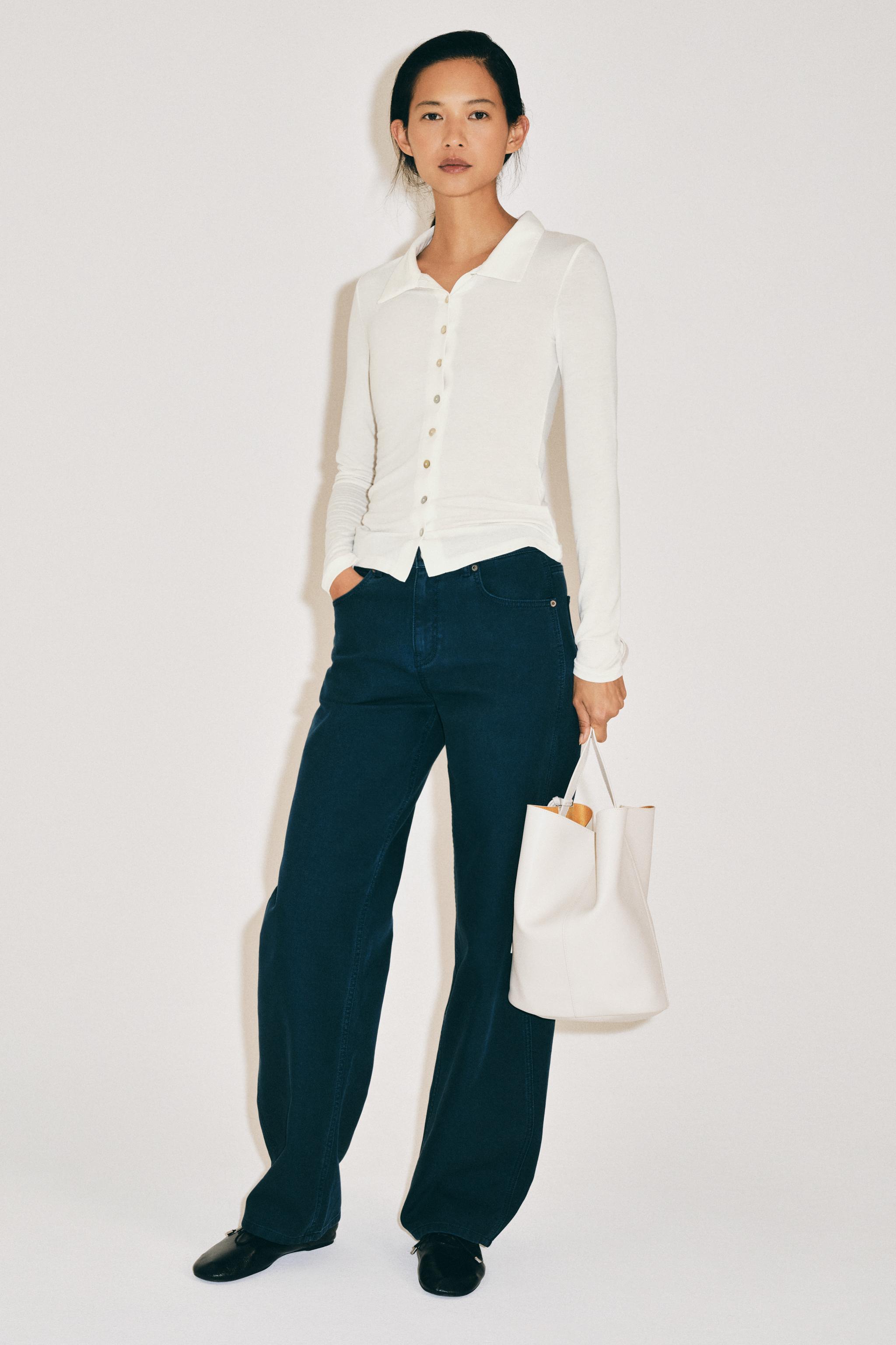 Женские топы Zara BUTTON-FRONT TOP — фото 4