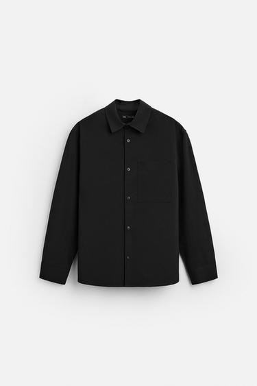 CAMISA FLUÍDA BOLSILLO - Negro de Zara