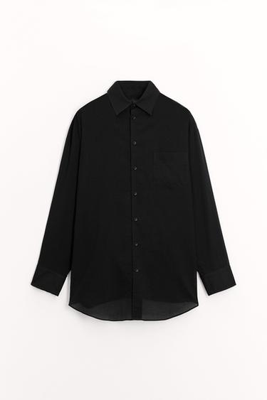CAMISA OVERSIZE ZW COLLECTION - Negro de Zara