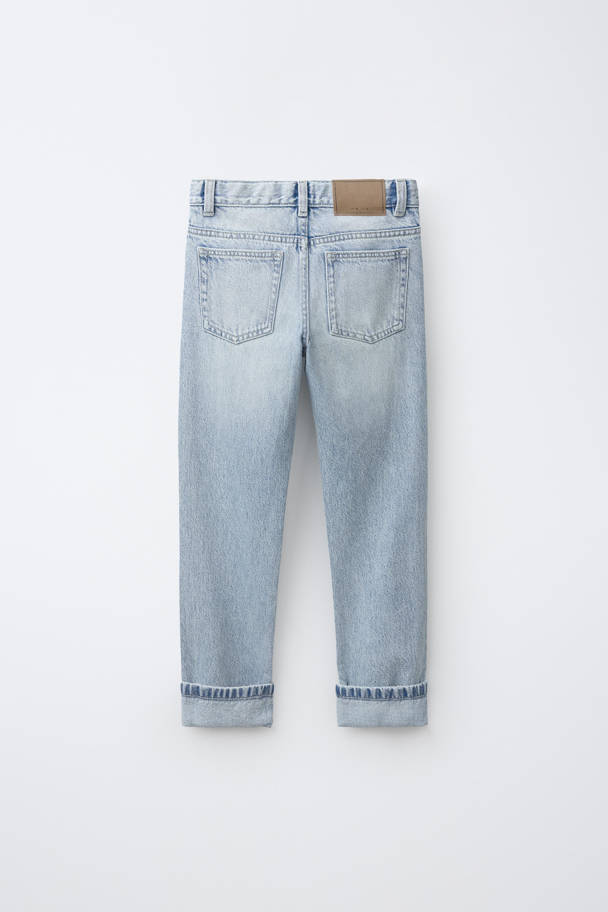 STRAIGHT LEG JEANS — Light blue