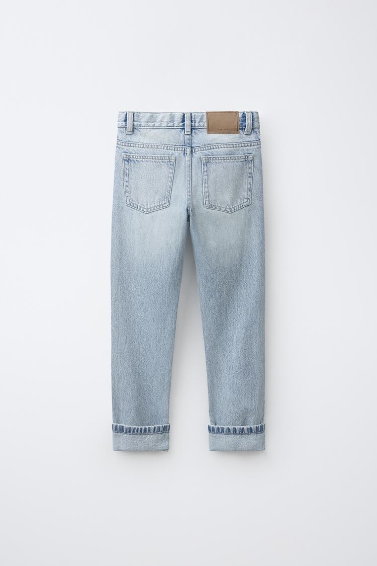 Jeans de pierna recta con dobladillo vuelto 4