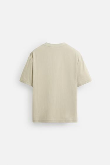 CONTRAST EMBROIDERY T-SHIRT - Greyish by Zara - Image 7