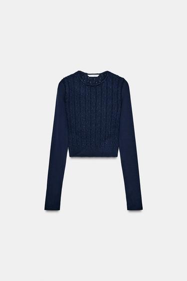 CAMISETA COMBINADA CHALECO - Marino de Zara