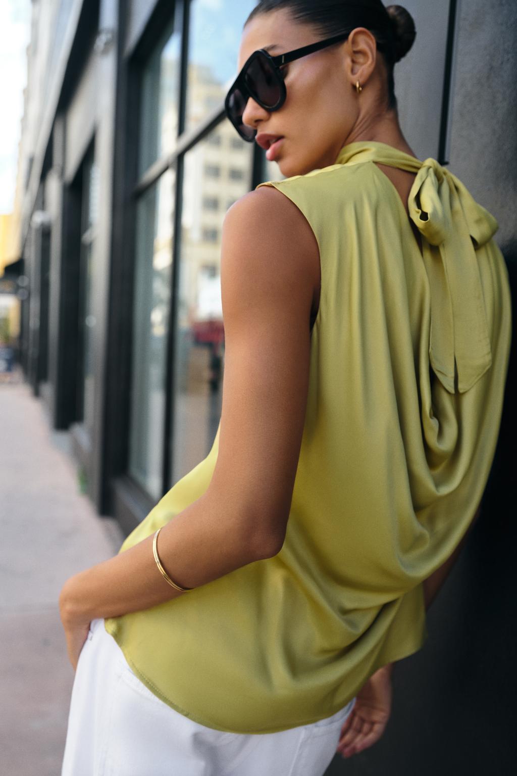 SATIN TIE TOP
