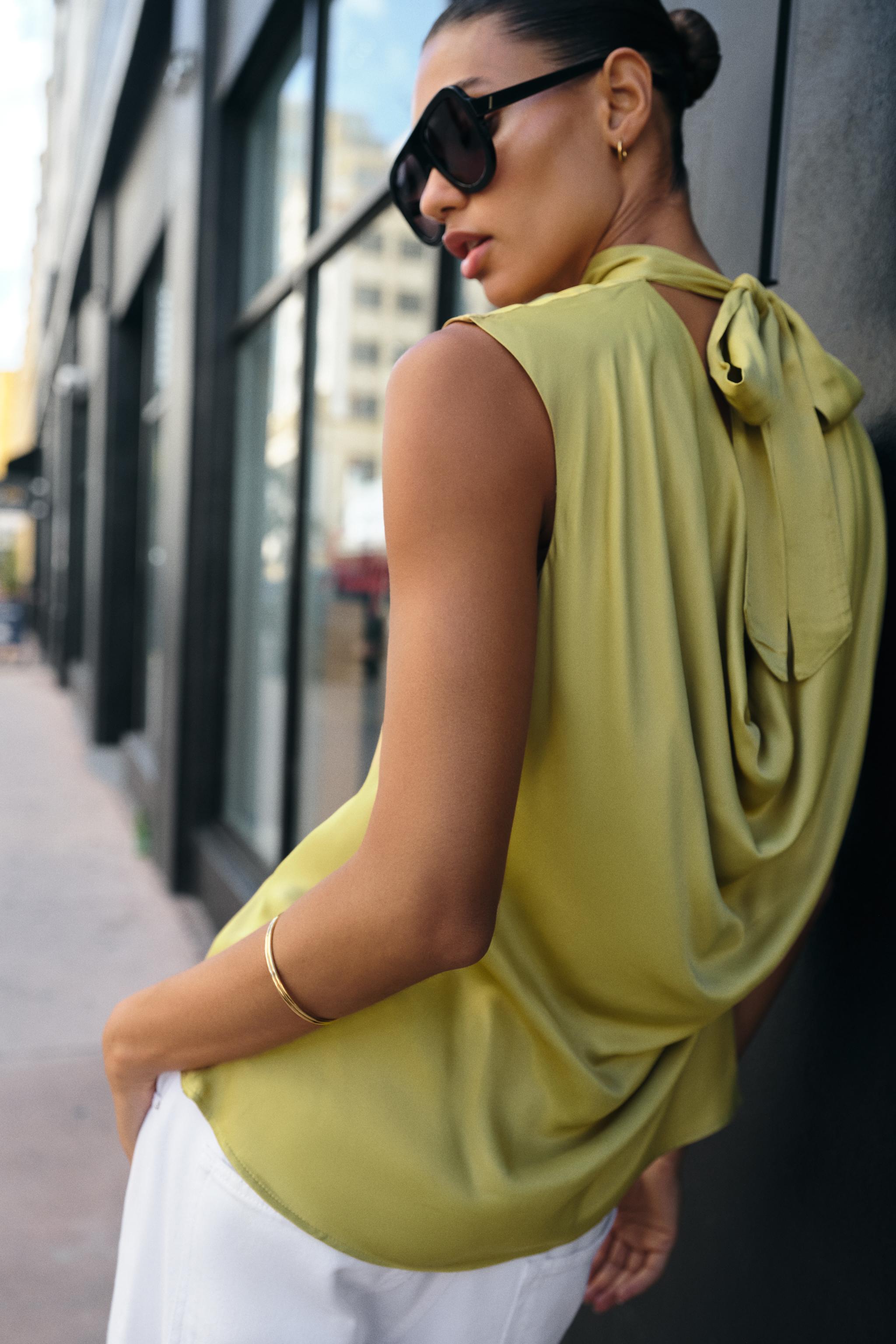SATIN TIE TOP
