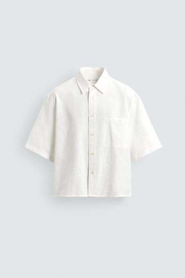 CHEMISE RELAXED FIT TEXTURÉE - Blanc de Zara - Image 6