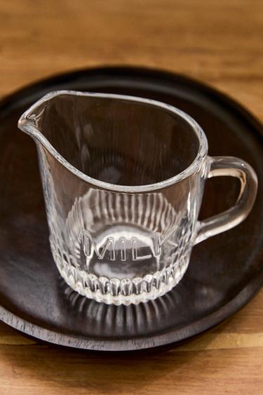 GLASS MILK JUG WITH STRIPED BASE -  by Zara - Image 1