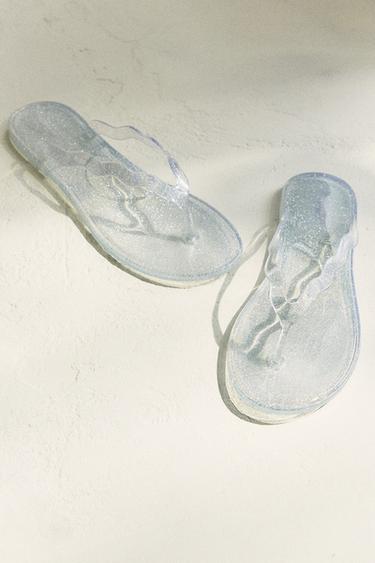 SANDALIA GLITTER - Transparente de Zara