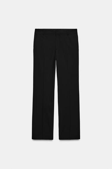 PANTALON DROIT TAILLE BASSE ZW COLLECTION - Noir de Zara - Image 2