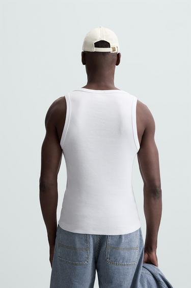 RIBBED TANK TOP - White by Zara