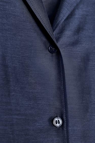 CAMISA CON SEDA ZW COLLECTION - Azul tinta de Zara